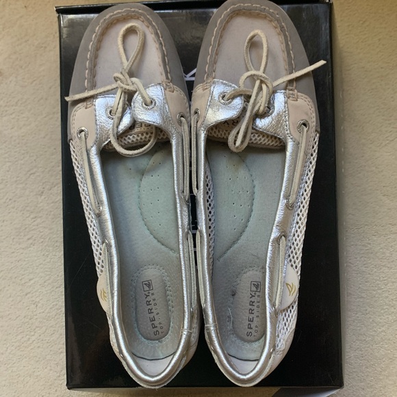 Sperry Topsider Angelfish Grey Open Mesh Shoes - Picture 2 of 6